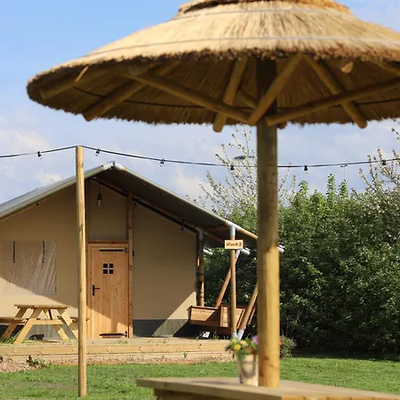 Tente de luxe Safaritent Wood Xl Met Tuinzicht